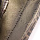 FENDI Zucca Canvas Shoulder Bag Brown Black Auth 206232A-12