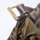 FENDI Zucca Canvas Shoulder Bag Brown Black Auth 206232A-27