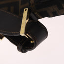FENDI Zucca Canvas Shoulder Bag Brown Black Auth 206232A-10