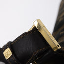 FENDI Zucca Canvas Shoulder Bag Brown Black Auth 206232A-11