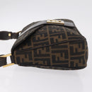 FENDI Zucca Canvas Shoulder Bag Brown Black Auth 206232A-4