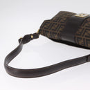 FENDI Zucca Canvas Shoulder Bag Brown Black Auth 206232A-7