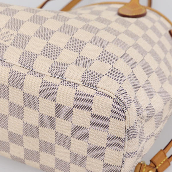 LOUIS VUITTON Damier Azur Neverfull PM Tote Bag N41362 LV Auth 206233A