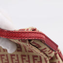 FENDI Zucchino Canvas Mamma Baguette Shoulder Bag Red Gold 8BT075 Auth 206235-9