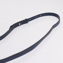 Salvatore Ferragamo Gancini Studio Bag Leather 2way Navy Gold Auth 206236A-15