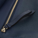 Salvatore Ferragamo Gancini Studio Bag Leather 2way Navy Gold Auth 206236A-25
