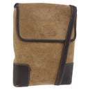 LOEWE Shoulder Bag Suede Beige Gold Auth 206237-1