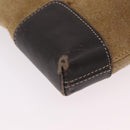 LOEWE Shoulder Bag Suede Beige Gold Auth 206237-9