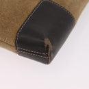 LOEWE Shoulder Bag Suede Beige Gold Auth 206237-17