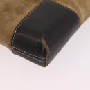 LOEWE Shoulder Bag Suede Beige Gold Auth 206237-19