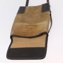 LOEWE Shoulder Bag Suede Beige Gold Auth 206237-21