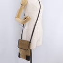 LOEWE Shoulder Bag Suede Beige Gold Auth 206237-26