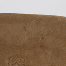 LOEWE Shoulder Bag Suede Beige Gold Auth 206237-2