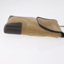 LOEWE Shoulder Bag Suede Beige Gold Auth 206237-4