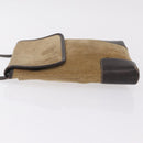 LOEWE Shoulder Bag Suede Beige Gold Auth 206237-5