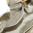 PRADA Hand Bag Leather 2way Beige Gold Auth 206241A-25