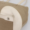PRADA Tote Bag Canvas Jacquard Beige Silver Auth 206242A-8
