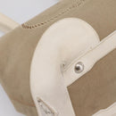 PRADA Tote Bag Canvas Jacquard Beige Silver Auth 206242A-15
