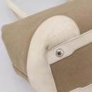 PRADA Tote Bag Canvas Jacquard Beige Silver Auth 206242A-17