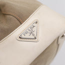 PRADA Tote Bag Canvas Jacquard Beige Silver Auth 206242A-18
