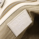 PRADA Tote Bag Canvas Jacquard Beige Silver Auth 206242A-20