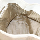 PRADA Tote Bag Canvas Jacquard Beige Silver Auth 206242A-21