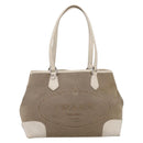 PRADA Tote Bag Canvas Jacquard Beige Silver Auth 206242A-13