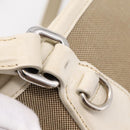 PRADA Tote Bag Canvas Jacquard Beige Silver Auth 206242A-10