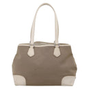 PRADA Tote Bag Canvas Jacquard Beige Silver Auth 206242A-2