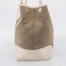 PRADA Tote Bag Canvas Jacquard Beige Silver Auth 206242A-4