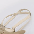 PRADA Tote Bag Canvas Jacquard Beige Silver Auth 206242A-14