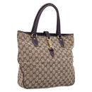 GUCCI GG Canvas New Jackie Hand Bag Beige Gold 145818 Auth 206247-1