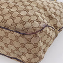 GUCCI GG Canvas New Jackie Hand Bag Beige Gold 145818 Auth 206247-13