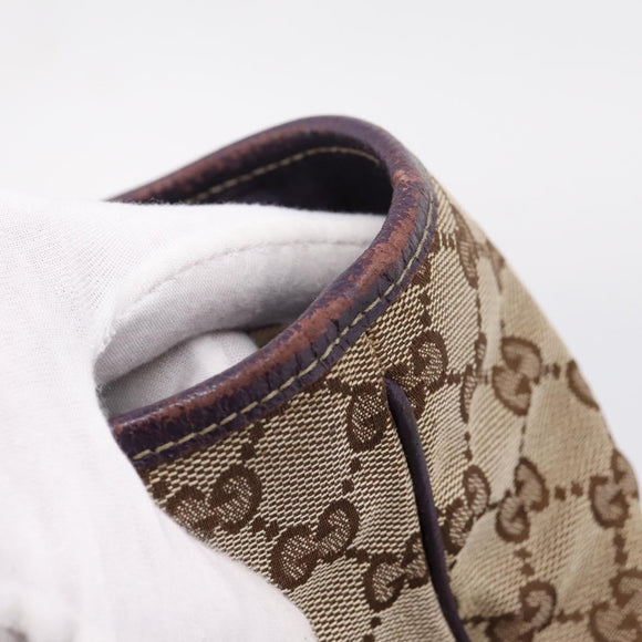 GUCCI GG Canvas New Jackie Hand Bag Beige Gold 145818 Auth 206247