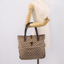 GUCCI GG Canvas New Jackie Hand Bag Beige Gold 145818 Auth 206247-25