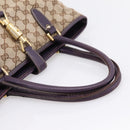 GUCCI GG Canvas New Jackie Hand Bag Beige Gold 145818 Auth 206247-7