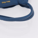 Miu Miu Tote Bag Leather Blue Gold Auth 206248A-9