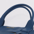 Miu Miu Tote Bag Leather Blue Gold Auth 206248A-15