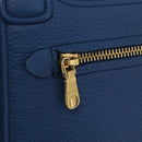 Miu Miu Tote Bag Leather Blue Gold Auth 206248A-20