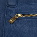Miu Miu Tote Bag Leather Blue Gold Auth 206248A-22