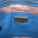 Miu Miu Tote Bag Leather Blue Gold Auth 206248A-23