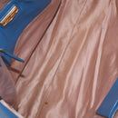 Miu Miu Tote Bag Leather Blue Gold Auth 206248A-11