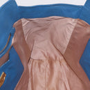 Miu Miu Tote Bag Leather Blue Gold Auth 206248A-24