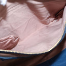 Miu Miu Tote Bag Leather Blue Gold Auth 206248A-28