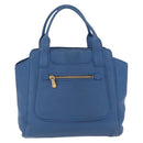 Miu Miu Tote Bag Leather Blue Gold Auth 206248A-3