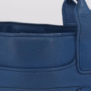 Miu Miu Tote Bag Leather Blue Gold Auth 206248A-4
