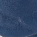 Miu Miu Tote Bag Leather Blue Gold Auth 206248A-6