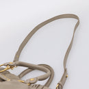 Miu Miu Hand Bag Leather 2way Beige Gold Auth 206249M-15