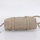 Miu Miu Hand Bag Leather 2way Beige Gold Auth 206249M-5