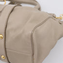 Miu Miu Hand Bag Leather 2way Beige Gold Auth 206249M-16